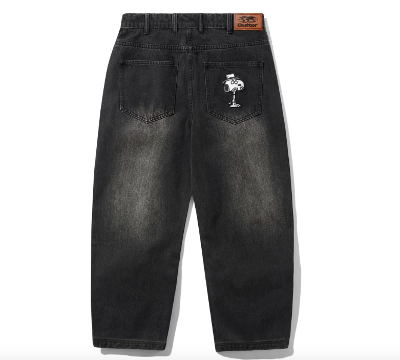 Butter Goods X Peanuts Spike Denim Jeans Faded Black