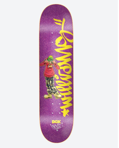 DGK Williams Cheesin' Purple Glitter Deck 8.38