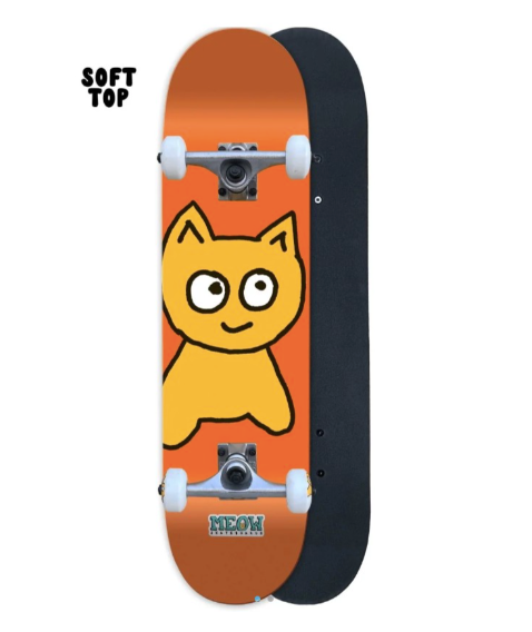 Meow Big Cat Orange Soft Top Complete 6.5 Toddler Skateboard