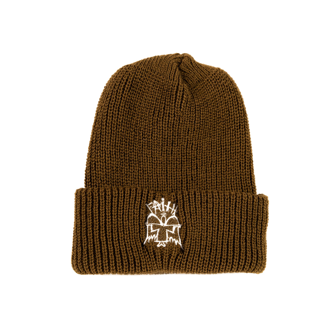 Faith O.G. Angel Embroidered  Brown  Beanie