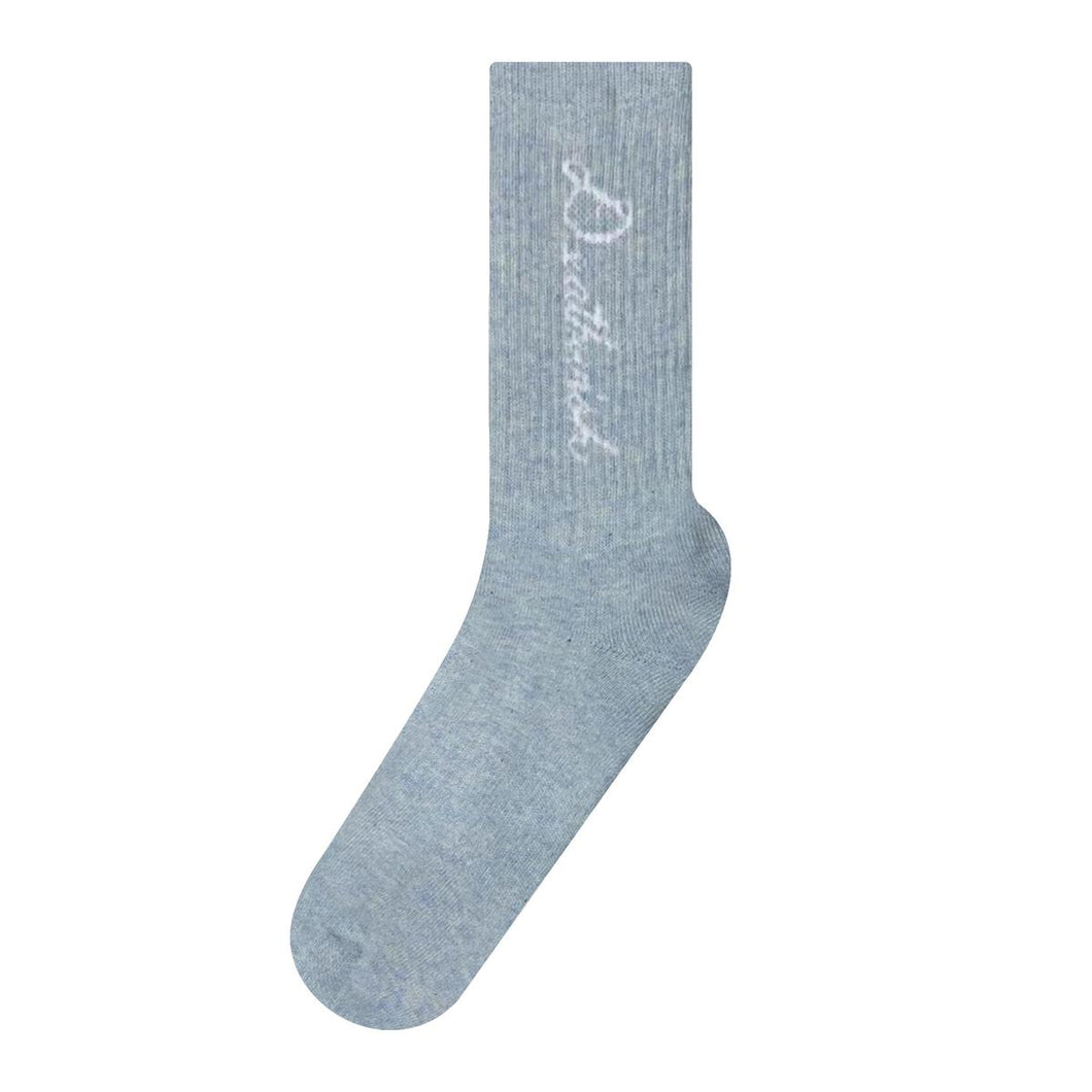 Deathwish Script Light Blue Socks