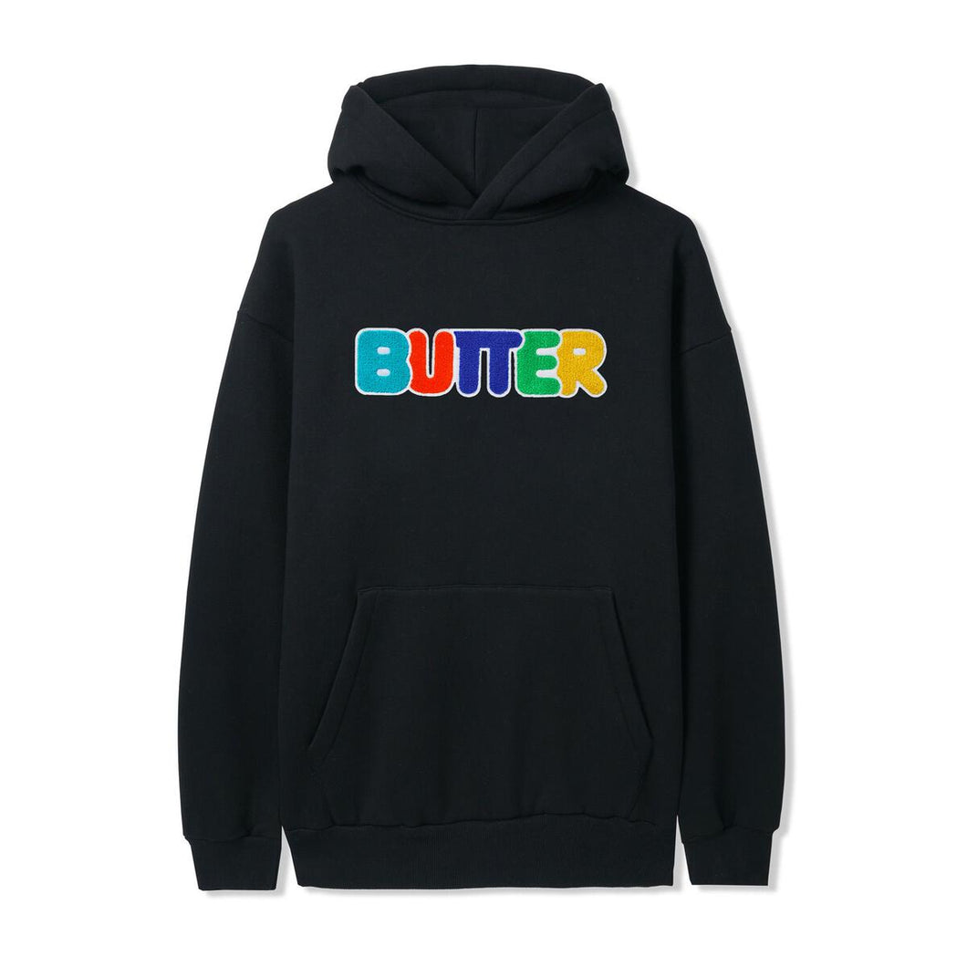 Butter Goods Rounded Chenille Applique Pullover Hoodie Black