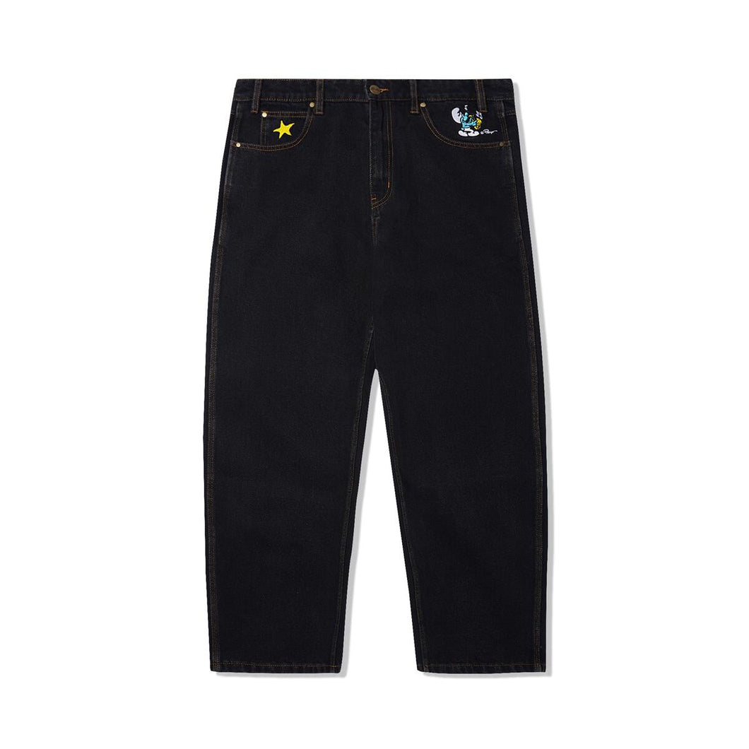 Butter Goods x Smurfs Harmony Baggy Denim Pants - Washed Black
