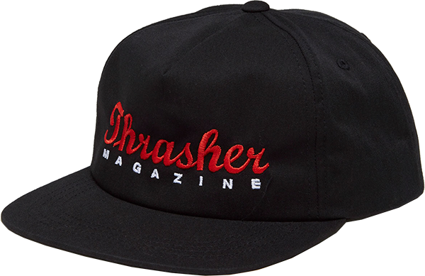 Thrasher Oval Script Black Adjustable Cap
