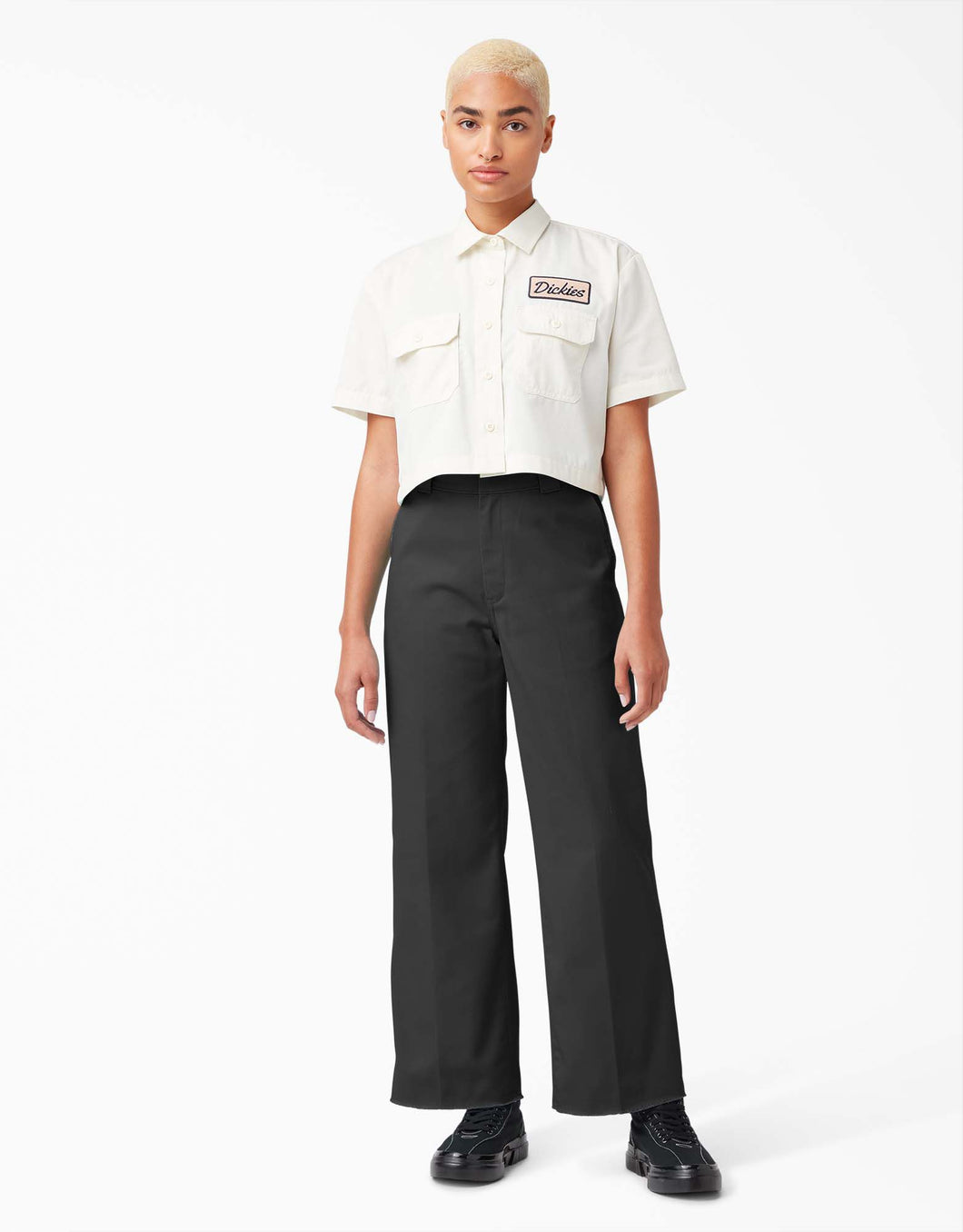 Dickies Womens Twill Cropped Ankle Pants Black